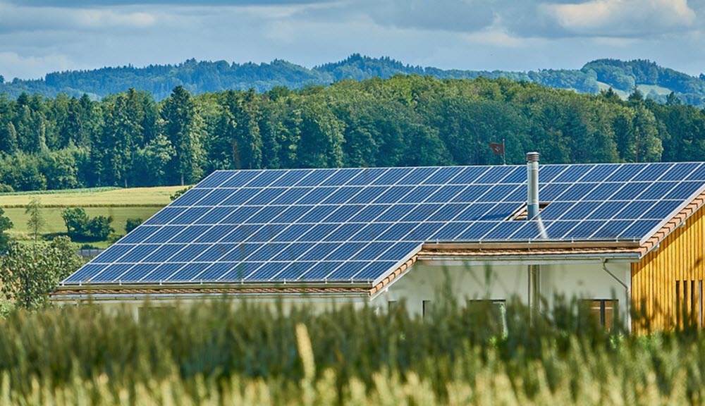 solar cells on roof